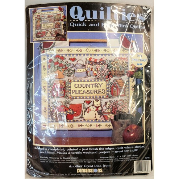 Dimensions Other - NEW Mini Quilt Kit Printed Design Sewing COUNTRY PLEASURES 72162 Dimensions